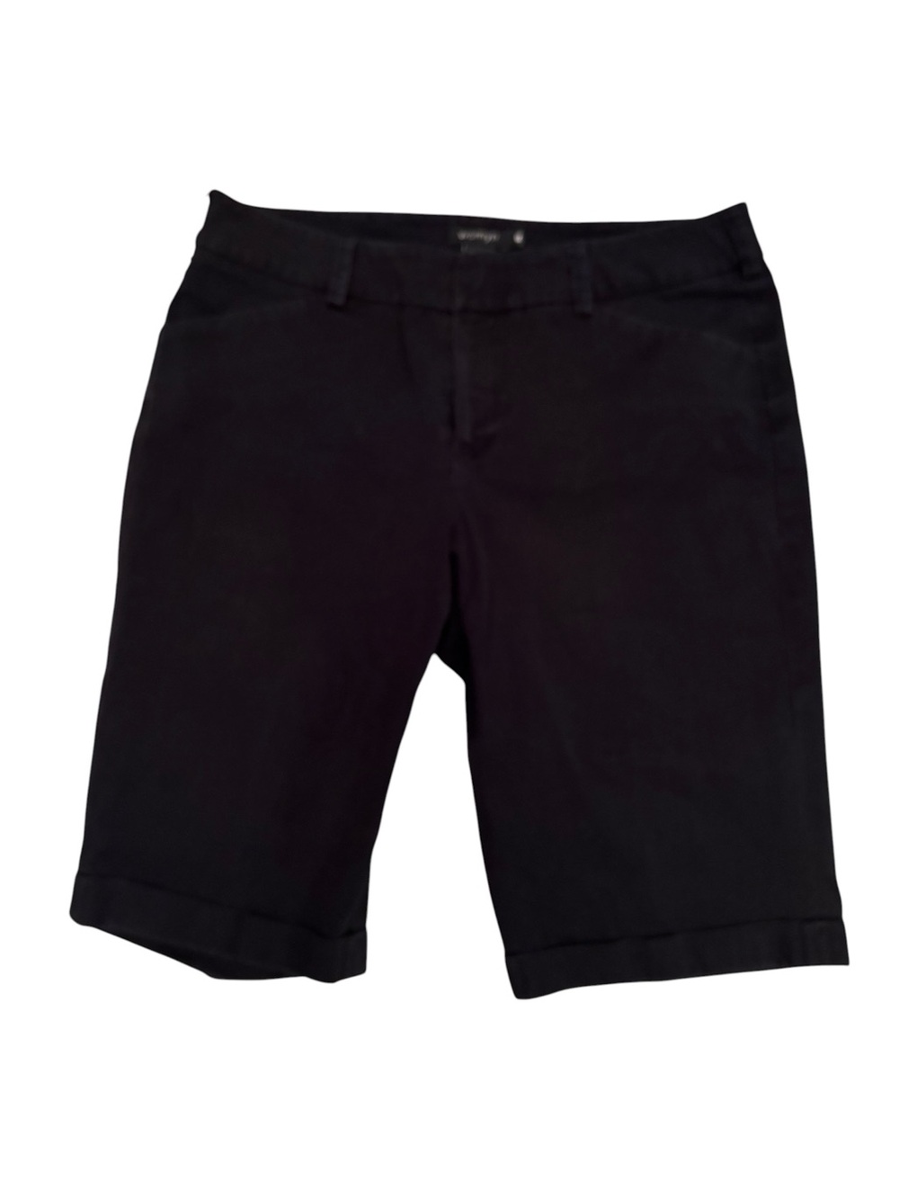 Womyn Black Cotton Blend Bermuda Shorts Size 12 Stretch‎ - Picture 2 of 3